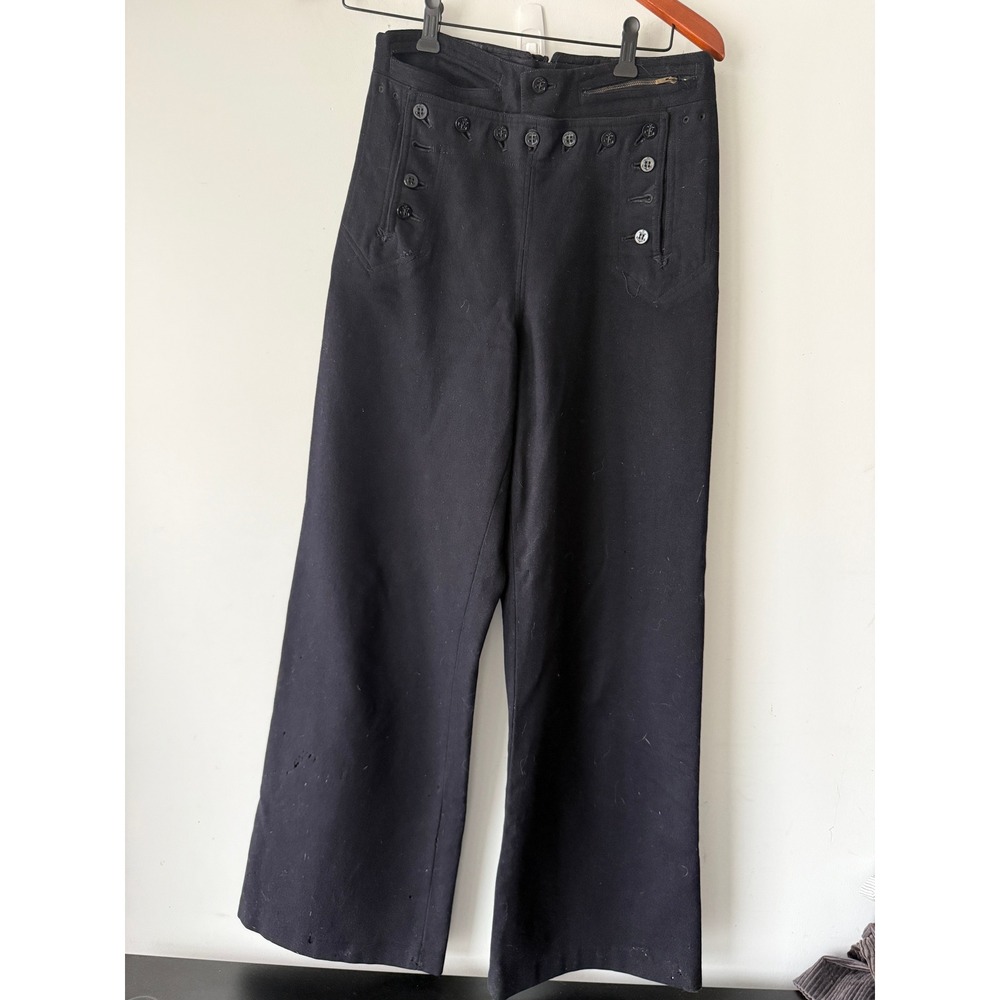 WWII / early postwar U.S. Navy 13-button wool sailor trousers 1940s–50s
